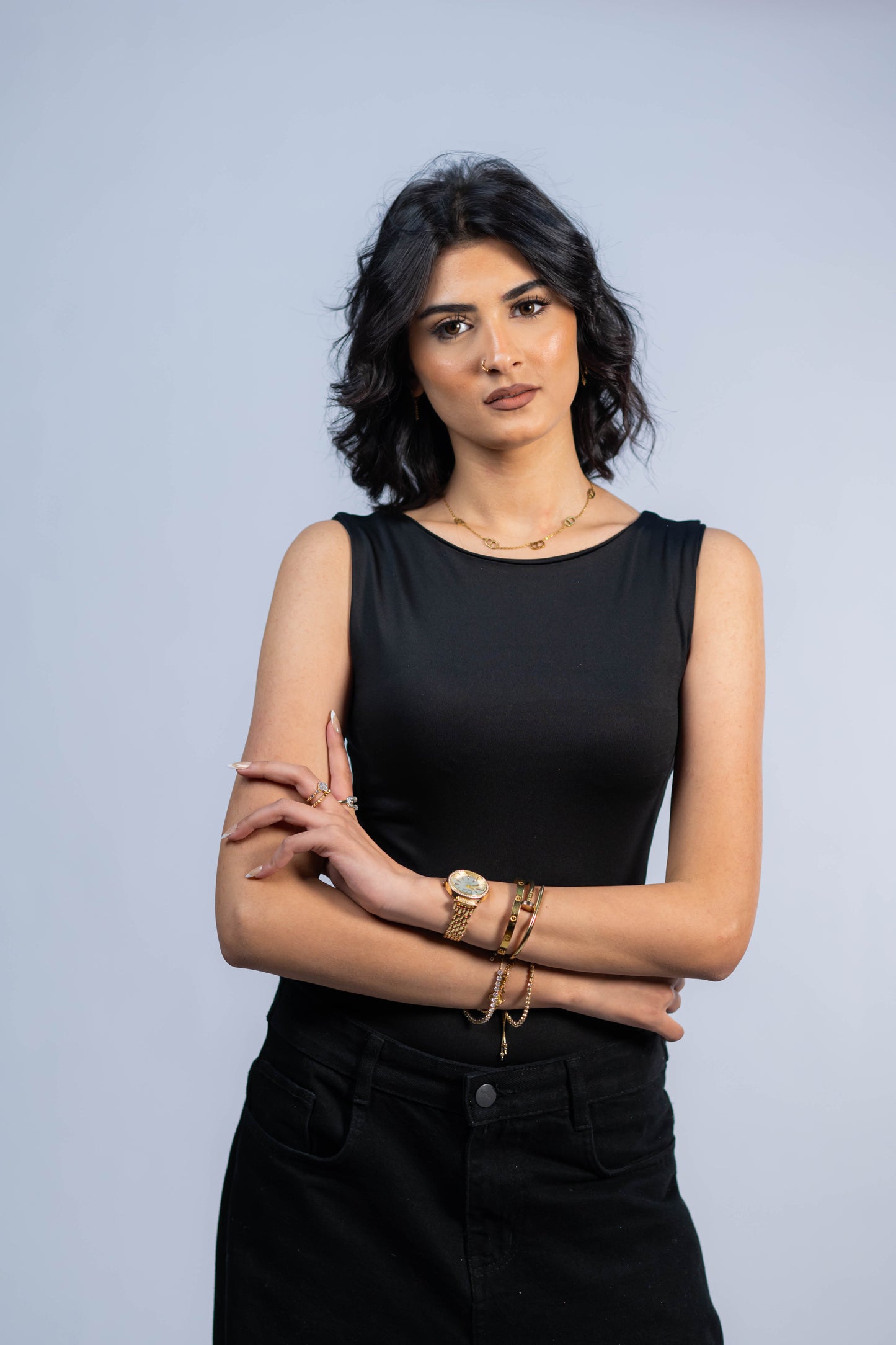 Cotton-Cut Sleeve Basic Top