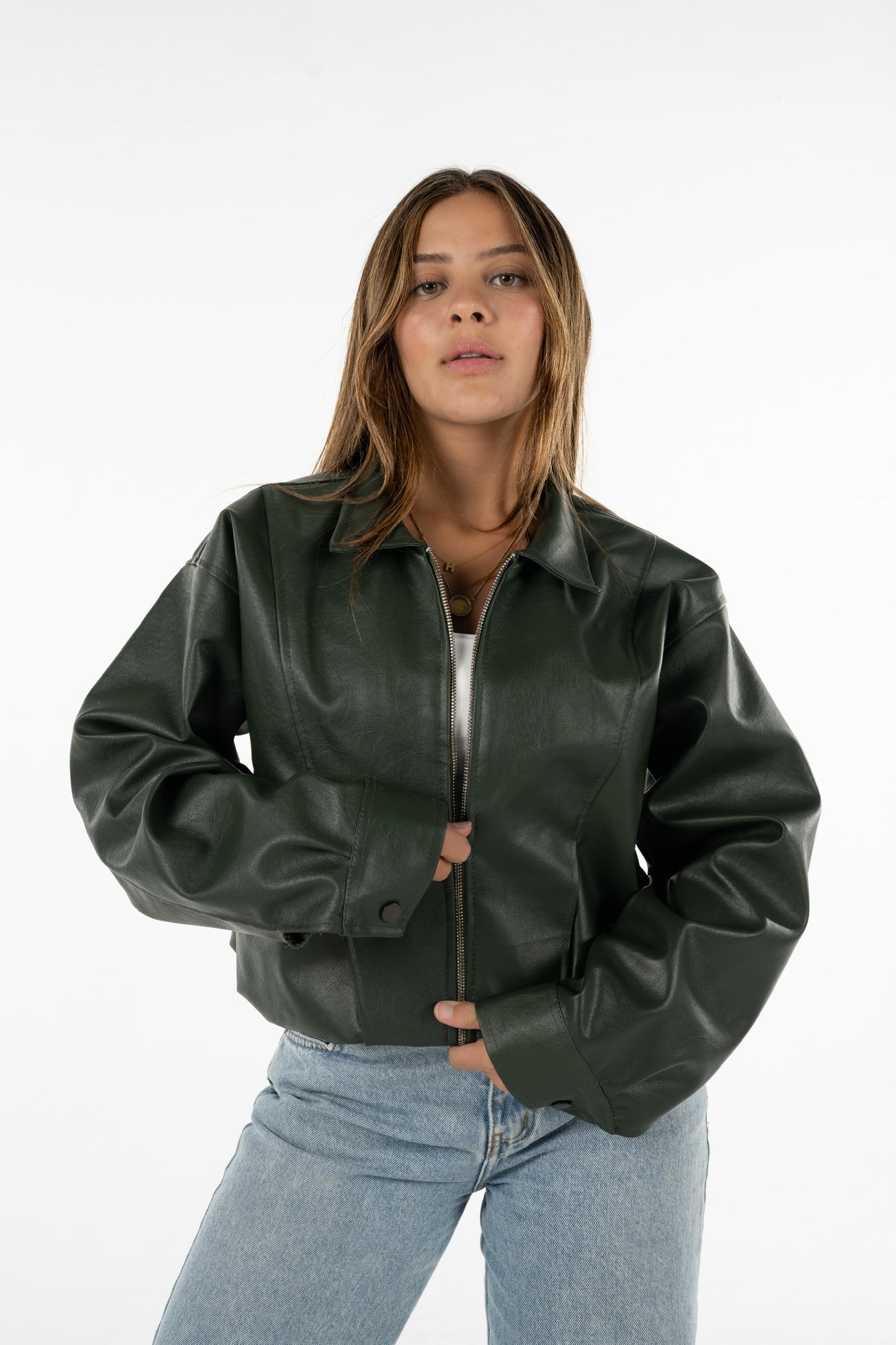 Olive Leather Jacket