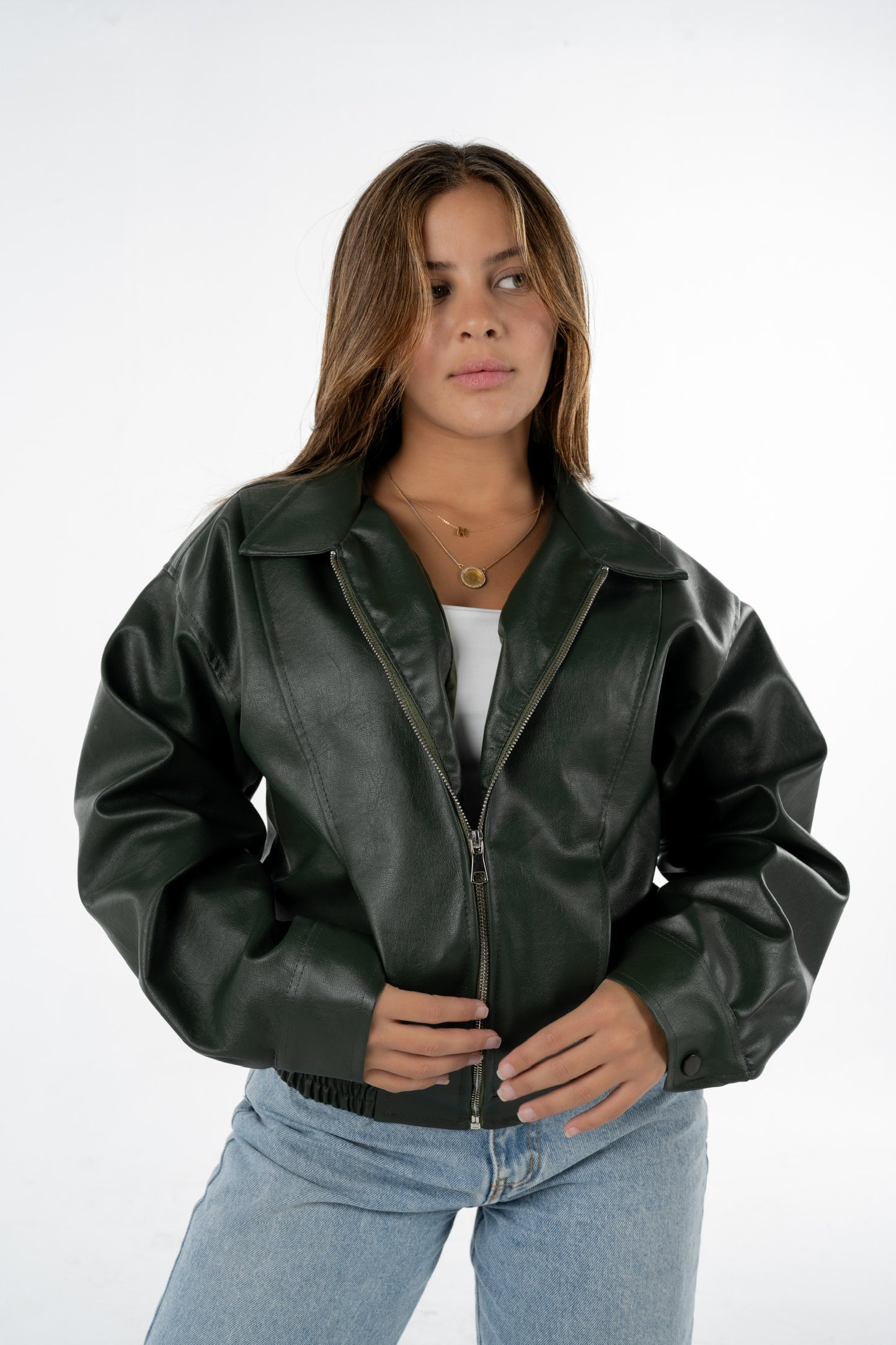 Olive Leather Jacket