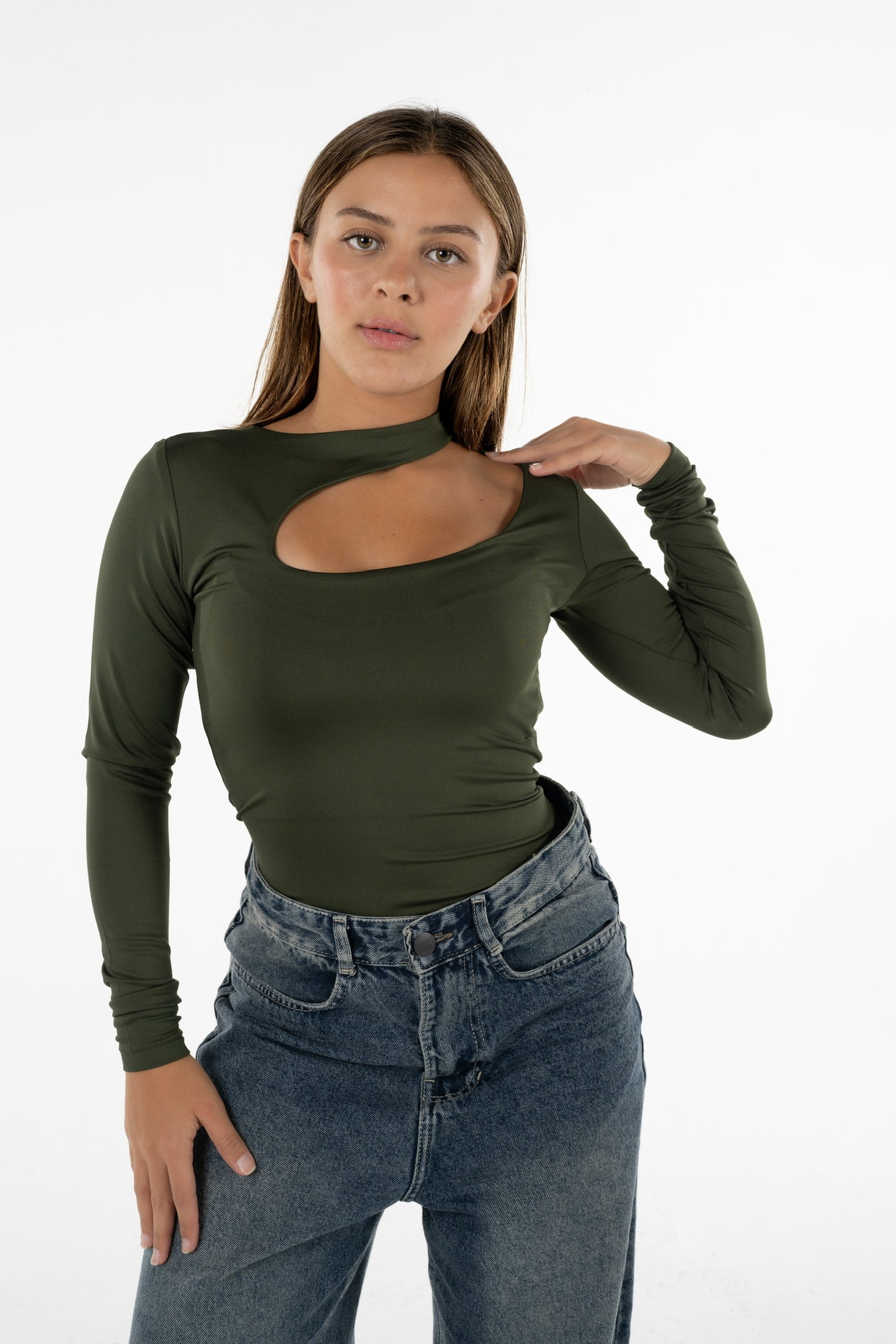 Ripped Front Cut Out Top