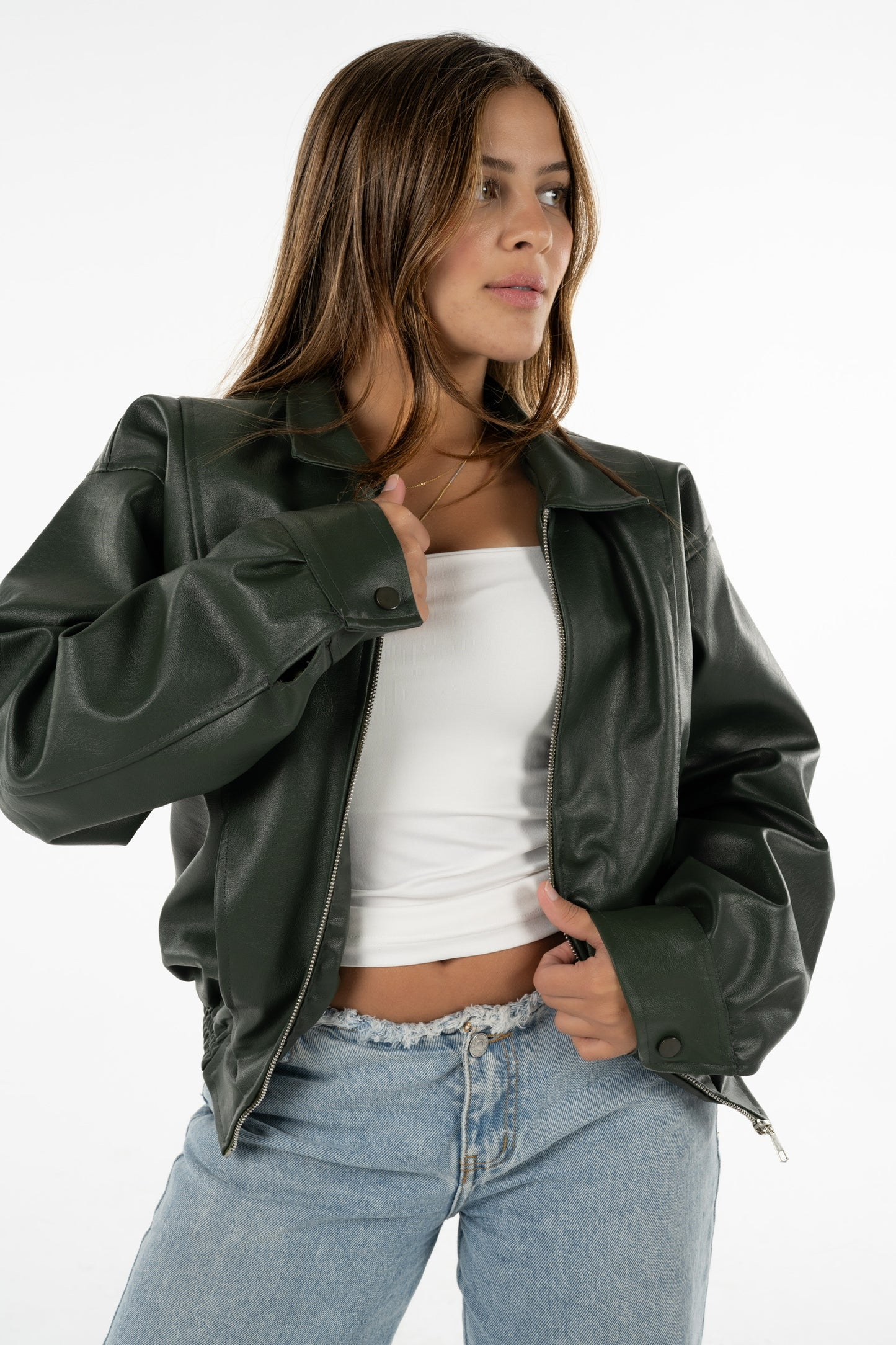 Olive Leather Jacket