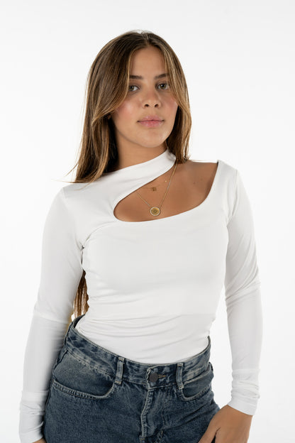 Ripped Front Cut Out Top