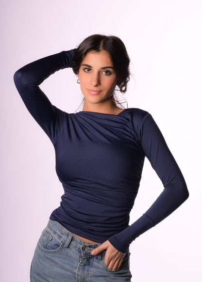 Draped Long Sleeve Top