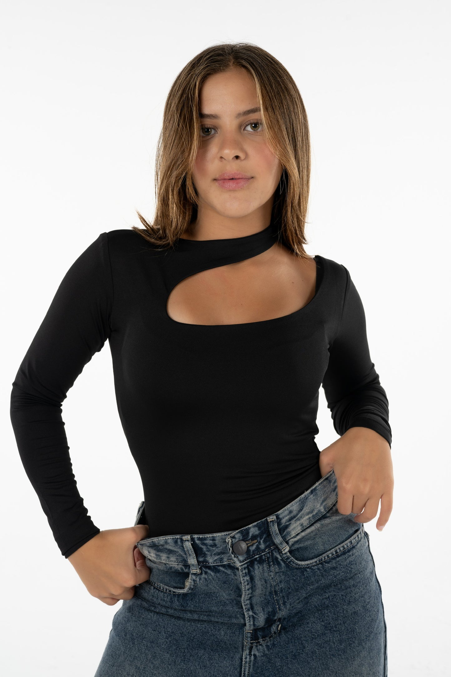 Ripped Front Cut Out Top